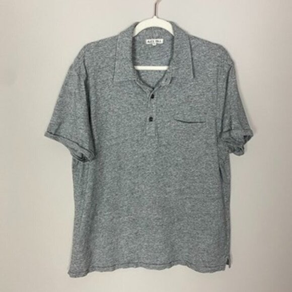 Alex Mill Grey Casual Polo Shirt Short Sleeve Mens XL - Picture 1 of 6